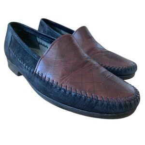Lorenzo Banfi Italy | Hand-Made Leather & Suede Slip-On Loafers | Size 9